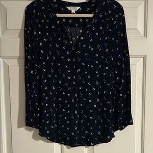 Market & Spruce Navy Floral Blouse